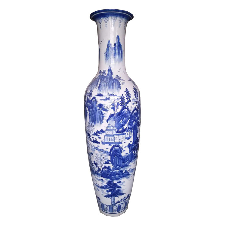 Plutus Brands Blue 48'' Porcelain Floor Vase Wayfair.ca